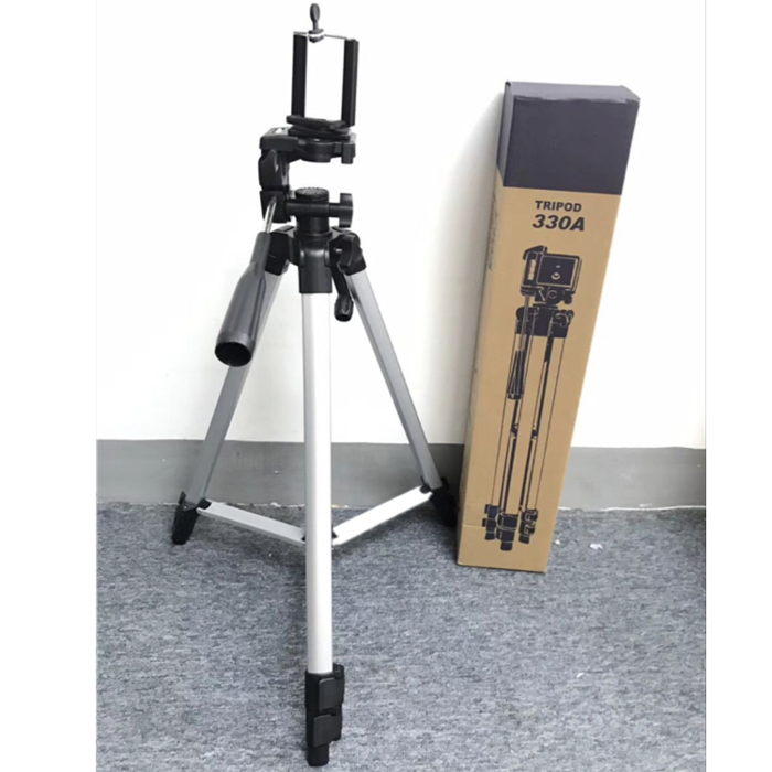 Tripod 330A Professional Camera Tripod With Mobile Holder -Silver